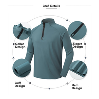 Haut d'entraînement à col montant et demi-zip pour homme, à manches longues, séchage rapide, pull athlétique, 4 couleurs, M-4XL, marque privée OEM