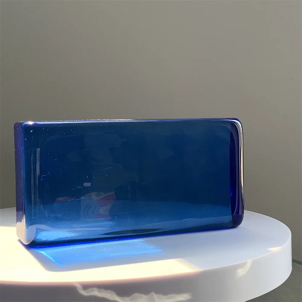 50*100*200mm rectangulaire peint bleu couleur cristal briques de verre clair bloc de verre Transparent pour la décoration de maison ou d'hôtel