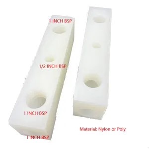 Custom Size UHMWPE Nylon PP Hydraulic Manifold CNC Machined Plastic Manifold 3 Way UHMWPE Polypropylene Manifold