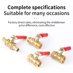 Van bi khí nén bằng đồng DN15 có tay cầm màu đỏ 1/4 inch đầu ra của máy bơm không khí kết nối công tắc máy nén khí cho phương tiện truyền thông khí - Product Image 4