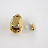 Connecteur coaxial RF SMA à polarité inversée, connecteur mâle droit pour câble semi-rigide de 0,086''