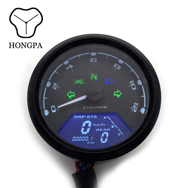 Motorcycle Speedometer Panel Night Vision Dial Odometer LED Multi-function Indicator Tachometer Moto Digital Fuel Meter Assy