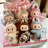 Popmart Original Officiel Labubu the Monsters Macaron Peluche Mignonne Poupée Boîte Mystère Cadeau Spécial Noël Nouvel An