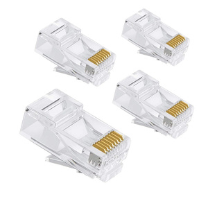 Conector de paso <span class=keywords><strong>RJ45</strong></span> Cat6 de alta calidad, enchufes modulares de Cable UTP trenzado sólido con contacto de cobre 10A y carcasa de PC - Product Image 1