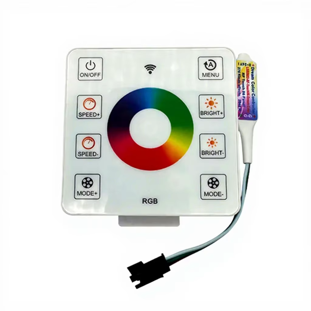 2.4G RF Wireless RGB LED Controller Touch Remote Control; Adjustable Color Light Strip Dimmer; 12V/24V DC Smart Home Kit 22 6A