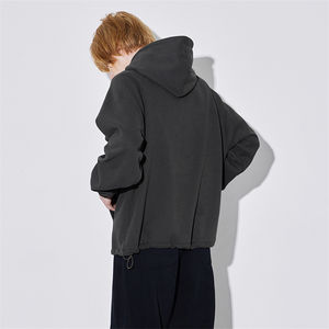 Custom Logo Heavyweight Oversized <b>Hoodie</b> <b>for</b> <b>Men</b> <b>Thick</b> French Terry Sweatshirt with Drop Shoulder Plain Dyed <b>for</b> Winter Season - Product Image 4