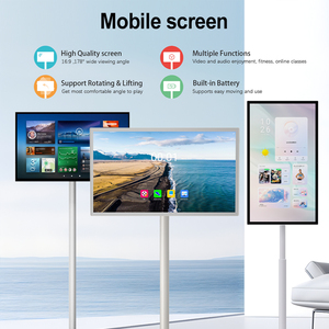 Televisor Inteligente LED LCD Blanco de <span class=keywords><strong>32</strong></span> Pulgadas con Ruedas, Batería Recargable, Pantalla Táctil, Televisor Portátil con Ruedas - Product Image 5