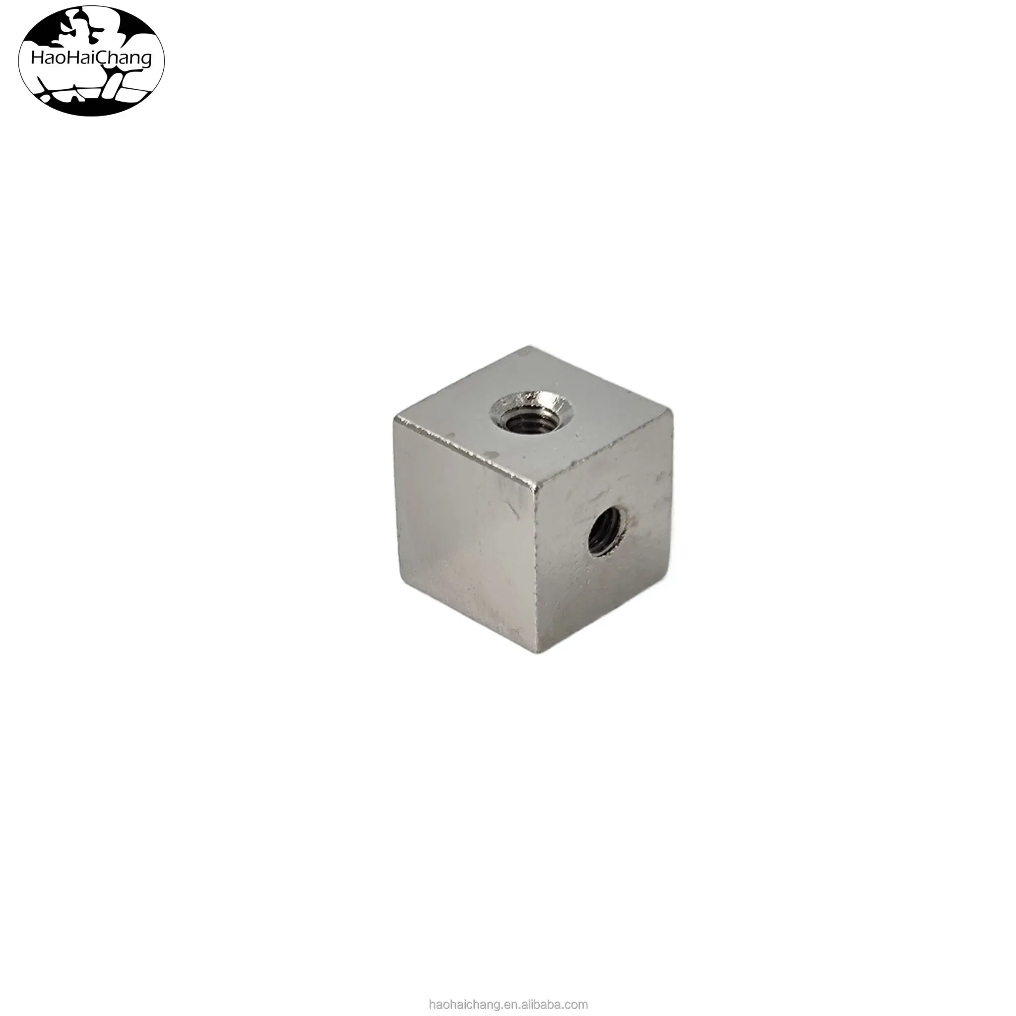 Automatic lathe processing customized non-standard connection fixed block M3 four hole cubic copper nut