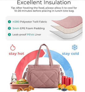 Sac à déjeuner isotherme 5L en polyester avec lettres brodées, compartiment pour glace, imperméable, panneau <span class=keywords><strong>solaire</strong></span>, sac de pique-nique portable pour l'extérieur - Product Image 6