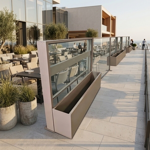 Barrière anti-vent rétractable en verre SMARTART pour <span class=keywords><strong>terrasse</strong></span> sur le toit, hôtel, jardin, balustrade réglable en hauteur, fournisseur OEM - Product Image 1