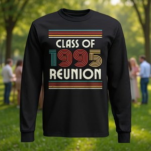 T-shirt promozionale vintage a maniche lunghe per la riunione della classe del 1995, per il 30° anniversario della laurea, per compagni di classe - Product Image 2