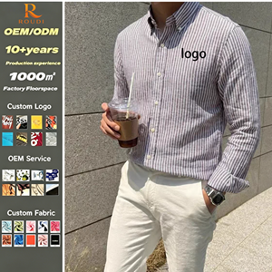 Camicia da Uomo 2026 Personalizzata a Righe Verticali in Lino con Bottoni, Manica Lunga, Colletto a Punta, Senza Logo, Casual, OEM ODM, Ingrosso - Product Image 1