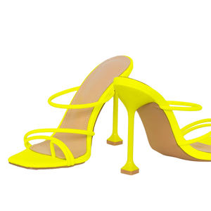 <span class=keywords><strong>Sandali</strong></span> con <span class=keywords><strong>tacco</strong></span> alto sexy arancione neon personalizzati per donna - Product Image 6