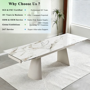 Table de cuisine OEM OKAY, style contemporain, résistante à la chaleur, élégante, table à <span class=keywords><strong>manger</strong></span> moderne en céramique pour salon - Product Image 1