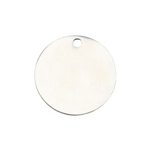 Premium Metal Pet Name <b>Tag</b> Small Round Blank Stainless Steel Silver <b>ID</b> Number <b>Tag</b> for Dog - Product Image 1