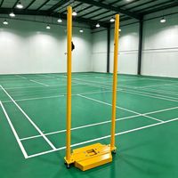 Poteaux de badminton doubles professionnels robustes et stables avec base en fonte pour entraînement et compétition en club en intérieur