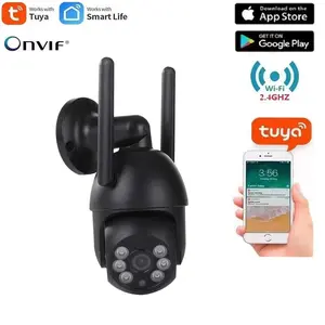 Sử dụng ngoài trời không thấm nước IP66 Camera An Ninh tầm nhìn ban đêm PIR phát hiện chuyển động 3MP 5MP tuya thông minh ngoài trời PTZ camera