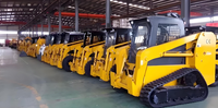 JOVE Mini Skid Steer Front Loader Kapasitas Bucket 0.11m Crawler Loader Mesin Bertenaga Tinggi Berbahan Bakar Bensin Euro5 Garansi 1 Tahun