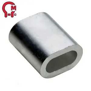 Ferrules Aluminium HLM untuk baja 8 jenis Double Barrel Chuck kawat tali Sling kabel Crimping Aluminium lengan Ferrule