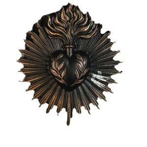 แผ่นป้ายติดผนังรูปหัวใจศักดิ์สิทธิ์แบบกอธิค งานศิลปะเรซิ่น ของตกแต่ง ของขวัญวันวาเลนไทน์ สีทอง สีแดง สีดำ - Product Image 5