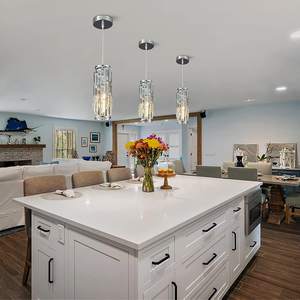 Candelabro de cristal moderno de 3 luces, iluminación colgante de techo con acabado dorado para sala de estar, comedor, decoraciones para el hogar - Product Image 3