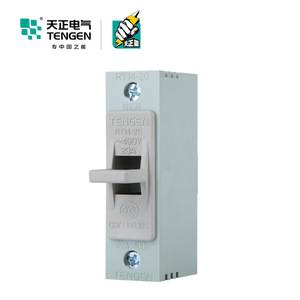 Porte-fusible Tengen Rt14-20 20A 400V avec base en plastique et capuchon cylindrique, fusible 1P basse pression - Product Image 2