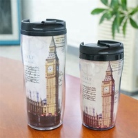Taza de Viaje de Plástico Aislada de 12 oz con Inserto de Papel Termo Cambiable
