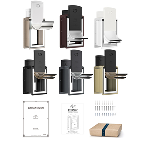 <span class=keywords><strong>Porte</strong></span> pour animaux <span class=keywords><strong>de</strong></span> compagnie en fer rectangulaire classique à double rabat magnétique verrouillable et durable avec cadre intérieur pour chats et chiens, utilisation en extérieur - Product Image 1