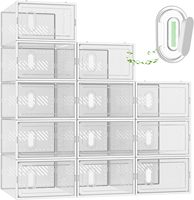 Boîte de rangement pour chaussures moderne en PET, écologique, sûre et durable, pliable, anti-poussière, présentoir à baskets empilable et transparent – Offre Spéciale