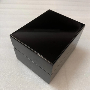 Luxury Wooden Watch <b>Box</b> & case Wholesale Custom Logo Men Wood Watch <b>Box</b> <b>Black</b> Luxury Packaging <b>Box</b> for Single Watch - Product Image 5