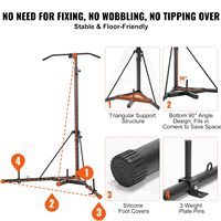 Support de sac de frappe compact avec barre de traction, structure facile à assembler pour petit appartement
