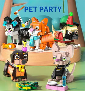 Mini 3D plastique Animal chien chat bloc de construction enfant PET modèle jouet <span class=keywords><strong>et</strong></span> ordinateur Table ornement décoration cadeau éducatif - Product Image 3