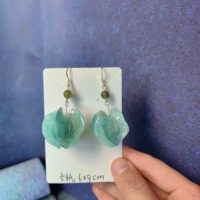 Anting Bunga Lentera Asli Buatan Tangan Anting Daun Kerangka Multi Warna Anting Resin Botani Perhiasan Terinspirasi Alam
