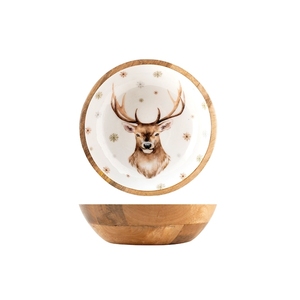 Noel Ass. Grande Ciotola da 25cm con Design a Cervo, Ciotola Decorativa Natalizia - Product Image 1