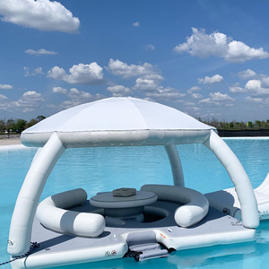 PF Custom <b>Inflatable</b> Water <b>Game</b> Floating Party Bana Raft Island Platform Dock Tent for Sale Water-tent Young and New Design Chin - Product Image 3