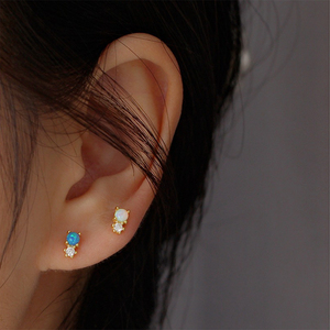 FUAMAY Orecchini in Opale Blu e Bianco, Vendita Diretta all'Ingrosso, Orecchini Astronauta in Argento Sterling con Gemma di Opale Blu - Product Image 2