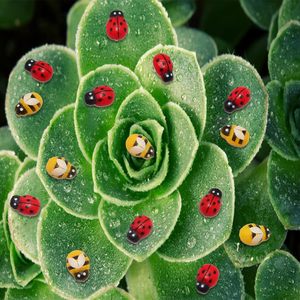 Mini 100 Uds autoadhesivo 9x13mm parte posterior plana <span class=keywords><strong>madera</strong></span> abejas mariquitas pegatinas para DIY micropaisaje Scrapbooking tarjeta cartel <span class=keywords><strong>de</strong></span> pared <span class=keywords><strong>madera</strong></span> - Product Image 6