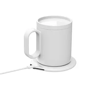 Tasse thermos électrique avec chargeur sans fil, chauffe-tasse cadeau, chauffe-tasse à café intelligent thermostatique à 55 degrés
