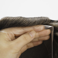 Perruque pour homme en cheveux humains Remy indiens de haute qualité d'Australie, toupet en dentelle 8x10 pouces, peau vierge à l'avant