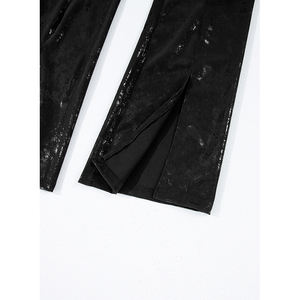 20% de réduction cher-amant en gros mode noir Faux <span class=keywords><strong>cuir</strong></span> <span class=keywords><strong>fendu</strong></span> taille haute Leggings femmes - Product Image 5