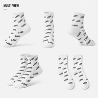 Chaussettes de sport jacquard intégral haut de gamme OEM ODM avec logo personnalisé, respirantes, durables, tricot doux, faible MOQ, fournisseur d'usine