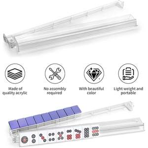Support de Mahjong en Acrylique Premium 4 Pièces avec Poussoirs Intégrés, Bases Rotatives Transparentes, Accessoire de Table de Mahjong Fabriqué en Chine - Product Image 3