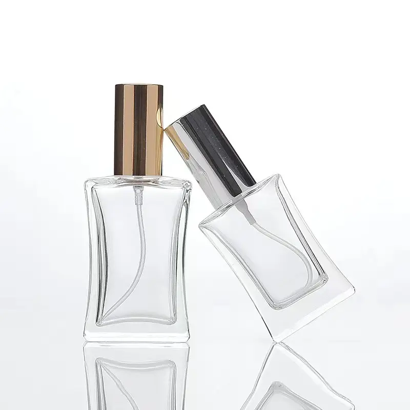 Nuevo rociador de diseño de molde 30 Ml 50Ml cuadrado impreso botella de vidrio de lujo Perfume