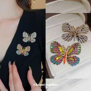 Broche de Mariposa con Diamantes de Lujo Ligero, Accesorio de Estilo Retro Industrial Pesado Europeo y Americano para Traje de Mujer, Regalo - Product Image 2