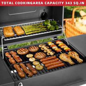 Parrilla de Carbón para Exteriores, Parrilla Profesional de Acero al Carbono Negro, Grande, Reforzada, para Patio - Product Image 3