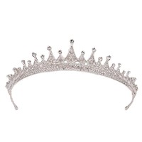 Top vente nouveaux bijoux de cheveux de mariée cristal diamant couronne de mariage argent fille diadèmes accessoires de cheveux de mariage