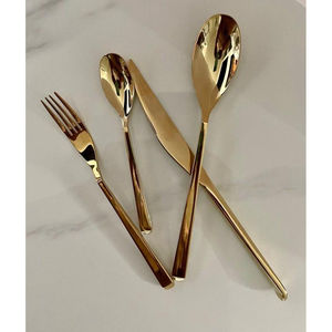 Ensemble de couverts en acier inoxydable en gros avec finition dorée, design tendance, ensemble de couverts en acier inoxydable faits à la main à vendre - Product Image 1