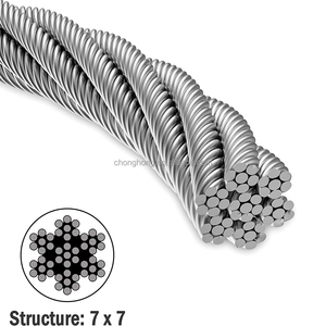 Cable de Acero para Barandilla de Cubierta de 3/32'' 7x7 Hilos, Cable de Acero Inoxidable 7*7 Grado Marino T316 para Aeronaves - Product Image 2