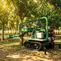 Tuin- en landbouwrupsbandenmachine, zelfrijdende fruitplukker, hoog rendement fruit schudder, kastanje- en dadelplokker