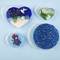 Moule en silicone en résine en forme de cœur géométrique AK pour la fabrication de sous-verres en résine époxy DIY, plateau, outils de bijouterie, moule